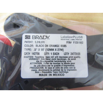 Brady 142756 Labelizer Plus Cartridge Y1381962 (Pack of 2)