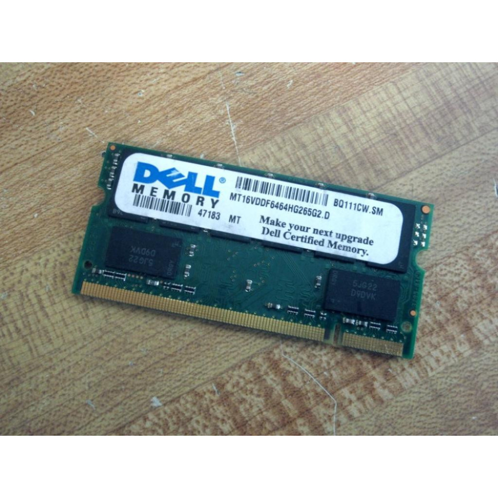 Dell MT16VDDF6464HG265G2.D Memory Module 512MB - Used Dell MT16VDDF6464HG265G2.D Memory Module 512MB - Used
