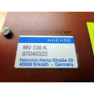 HAEHNE MV 136 K Circuit Board MV136K - Used