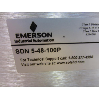 Sola SDN 5-48-100P Power Supply SDN548100P - Used