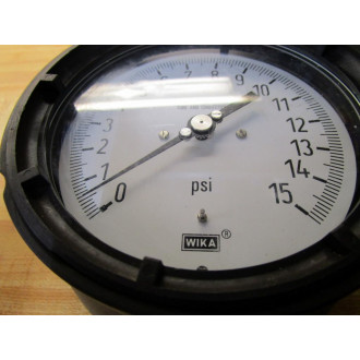 Wika 0-15 PSI Gauge 015PSI NPT Thread Connection-12" Fine - Used