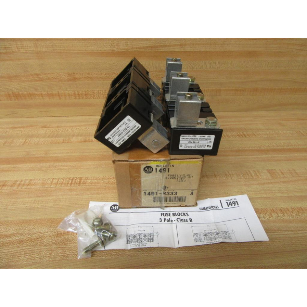 Allen Bradley 1491-R333 Fuse Block 40023-418-01 Series A