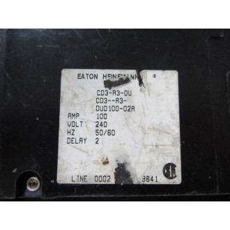 Eaton CD3-A3-DU 100A Circuit Breaker CD3A3DU - Used