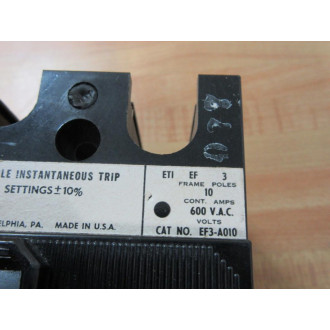 Siemens ITE EF3-A010 10A Circuit Breaker EF3A010 - Used