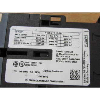 Siemens LEN00B003024B Contactor - New No Box