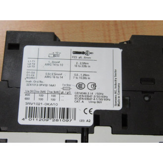 Siemens 3RV1021-0KA10 Circuit Breaker 3RV10210KA10 - New No Box