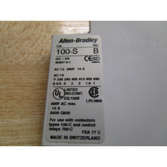 Allen Bradley 100-SA01 Auxiliary Contact Block 100SA01