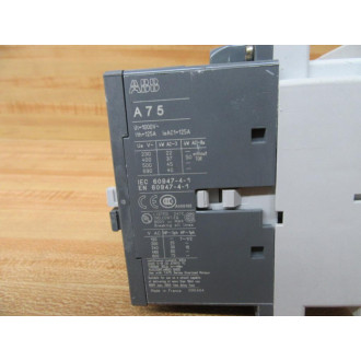 ABB A75-30 Non-Reversing Contactor A75-30-84 Damaged DIN Rail - Used