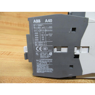ABB A40-30-01 Non-Reversing Contactor A40-30-01-R37 Cracked Housing - Used