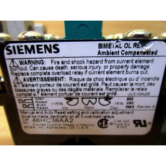 Siemens 48HC38AA2 Overload Relay - New No Box