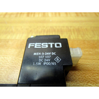 Festo MEH-53B-18-P-B Valve MEH53B18PB 173153 W(2) Coils - Used