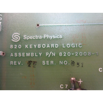Spectra-Physics 820-2008-1 820 Keyboard Logic 820-2062-1 - Used