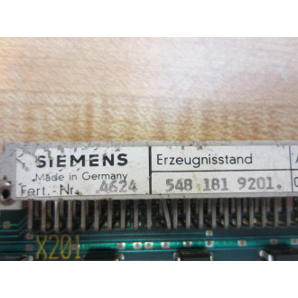 Siemens 548-181-9201 Memory Board 5481819201 - Used