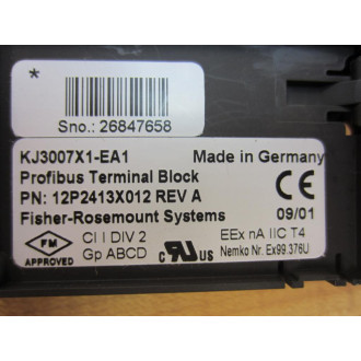 Fisher-Rosemount 12P2413X012 Profibus Terminal Block  KJ3007X1-EA1 - New No Box