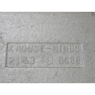 Crouse & Hinds BG88 Conduit Body Cover wGasket 2-12" & 3" - New No Box