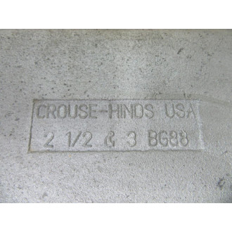 Crouse & Hinds BG88 Conduit Body Cover wGasket 2-12" & 3" - Used