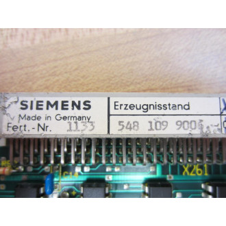 Siemens 548-109-9006 Circuit Board GE-548109-0001-00 - Used