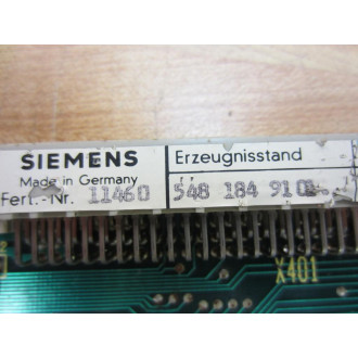 Siemens 548-184-9101 Circuit Board GE-548184-0002-00 WO 50-Pin Connectors - Used