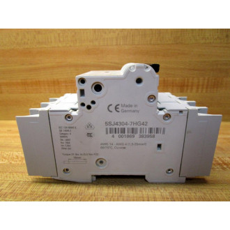 Siemens 5SJ4304-7HG42 3P 4A Circuit Breaker 5SJ43047HG42 - New No Box