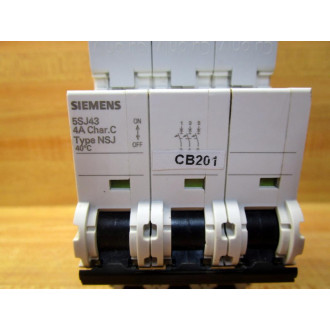 Siemens 5SJ4304-7HG42 3P 4A Circuit Breaker 5SJ43047HG42 - New No Box