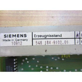 Siemens 548184.0002.01 Circuit Board GE.548184.0002.01 548 184 9102.01 - Parts Only