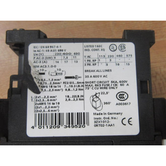 Siemens 3RT1025-1AL24 Contactor 3RT10251AL24 - New No Box