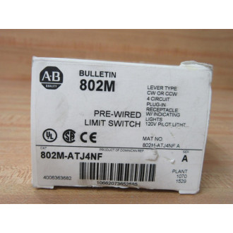 Allen Bradley 802M-ATJ4NF Pre-Wired Limit Switch 802MATJ4NF