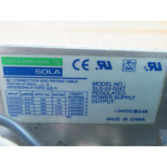 Sola SLS-24-024T Power Supply   SLS24024T - Used