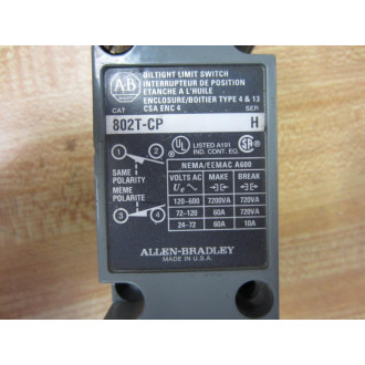 Allen Bradley 802T-CP Limit Switch Without Operating Head - Used