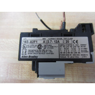 Allen Bradley 193-A2F1 Overload Relay 193A2F1 3.7-12A - Used