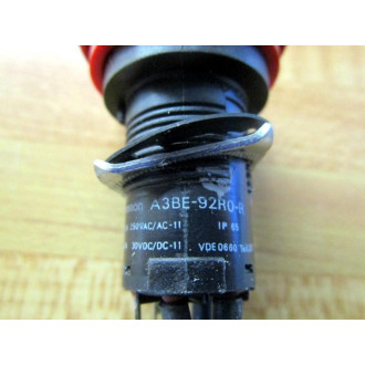 Omron A3BE-92RO-R Push Button Safety Switch A3BE-92R0-R 4 WiresDual Pins On Each - Used