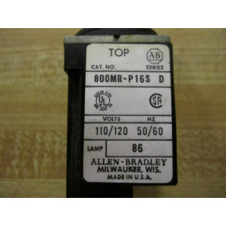 Allen Bradley 800MR-P16S Pilot Light 800MRP16S Red (Pack of 8) - Used