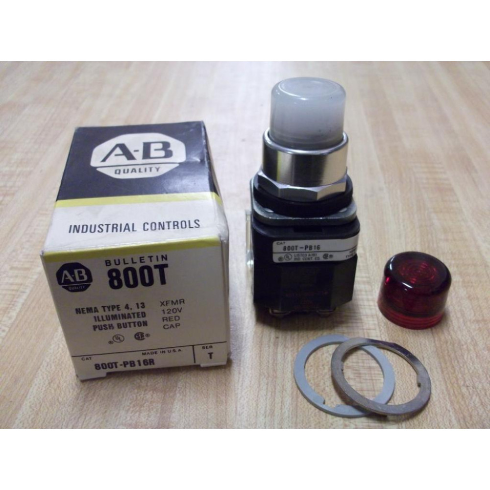 Allen Bradley 800T-PB16R Push Button Red & White
