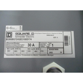 Square D 8539SBG72V02E3100SY74 AC  Motor Starter Enclosure Only - New No Box