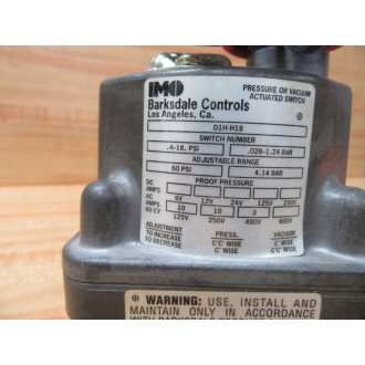 Barksdale D1H-H18 Pressure Switch D1HH18