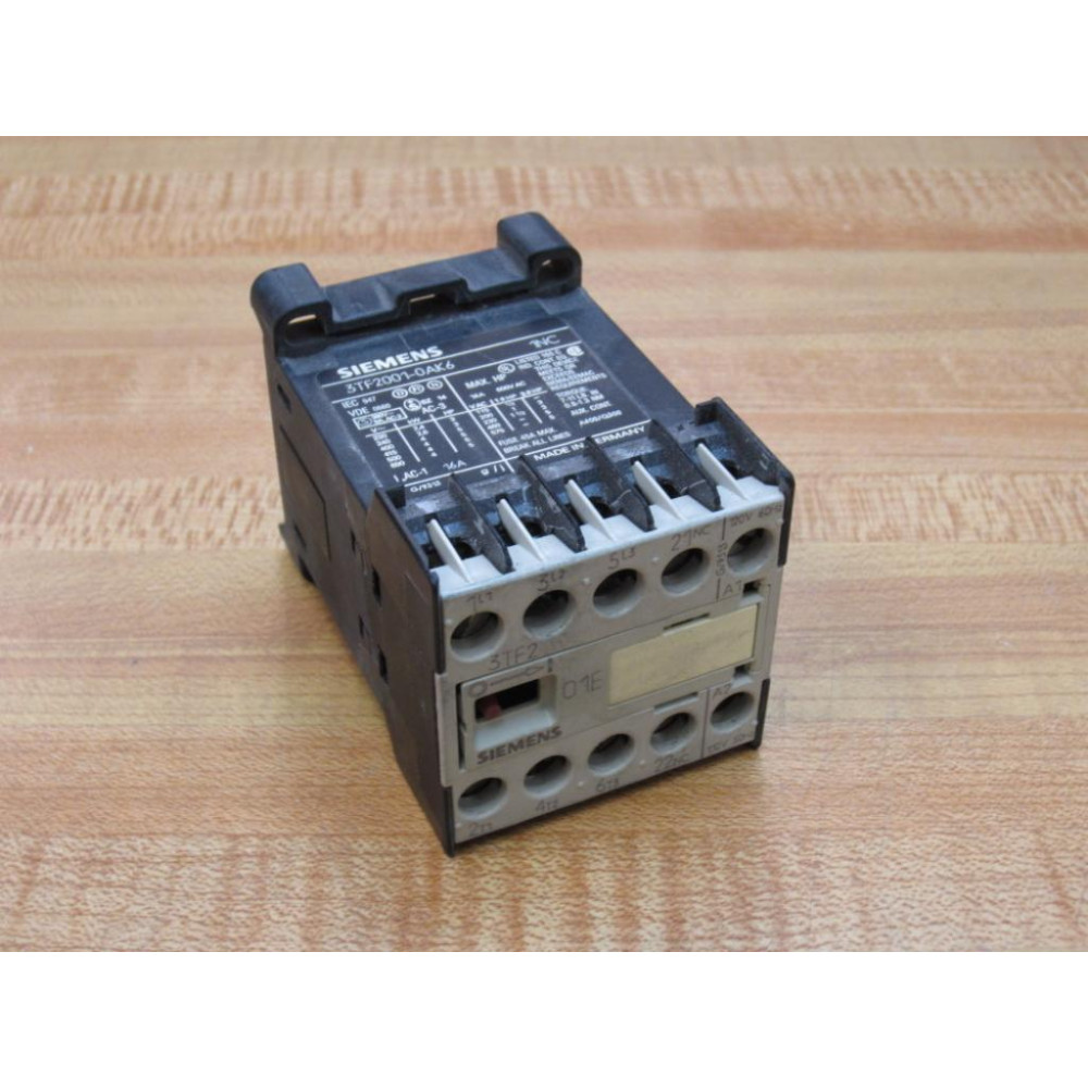 Siemens 3TF2001-0AK6 Contactor 3TF20010AK6 - Used