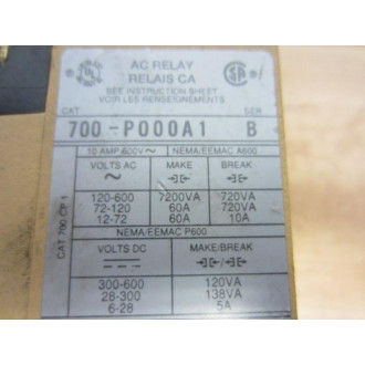 Allen Bradley 700-P000A1 Relay 700P000A1 Series B - New No Box