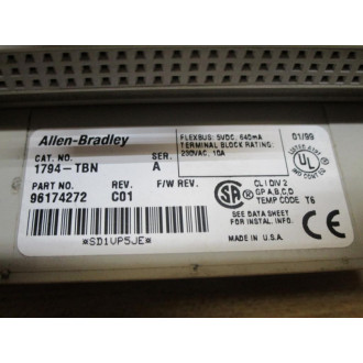 Allen Bradley 1794-TBN Terminal Base 1794TBN Series A Rev.C01 - Used