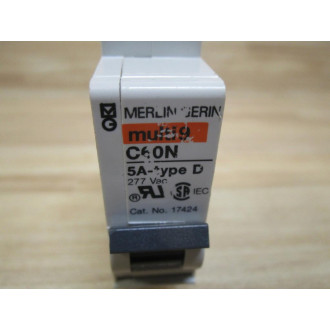 Merlin Gerin 17424 Square D Breaker 5A MG17424 Schneider - New No Box