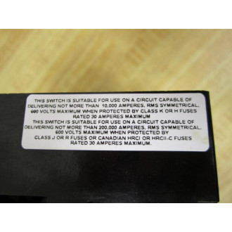 Allen Bradley 1494F-D30 Disconnect Switch 1494FD30 Ser.A - New No Box