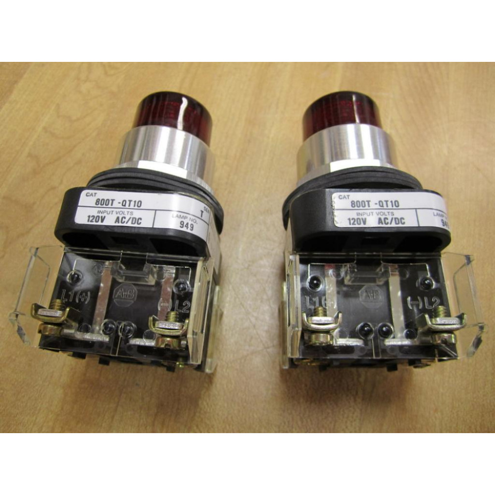 Allen Bradley 800T-QT10 Push Button Red 800T-QT10R (Pack of 2) - New No Box