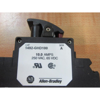 Allen Bradley 1492-GHD100 10A Circuit Breaker 1492GHD100 Black - New No Box