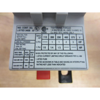 Allen Bradley 140-MN-0400 Motor Starter 140MN0400 Series B - Used