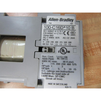 Allen Bradley 100-C16D10 Contactor 100C16D10 Ser.B - Used