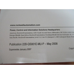 Rockwell Automation 22B-QS001E-MU-P PowerFlex40 AC Drive Manual - New No Box