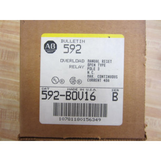Allen Bradley 592-BOV16 Overload Relay 592-B0V16 Ser B