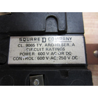 Square D 9065-ARO-1R Thermal Overload Relay 9065ARO1R Series A - Used