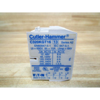 Cutler Hammer C320KGT16 Eaton Auxiliary Contact