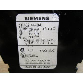 Siemens 3TH8244-0A Contractor 3TH82440A Cracked 120V - Used