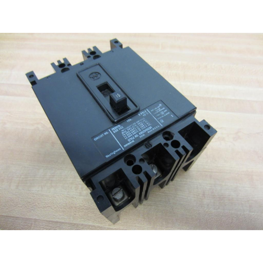 Cutler Hammer FB3015L Westinghouse 15A Circuit Breaker - Used